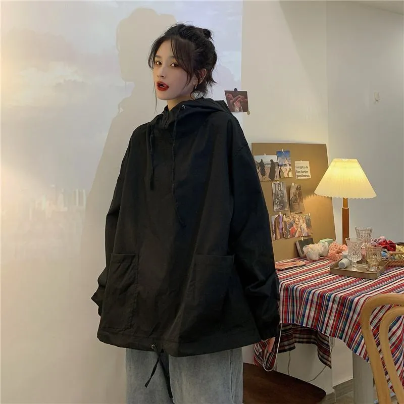 Loose Fit Hooded Trendy Versatile Anorak