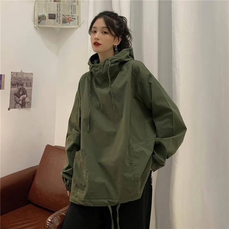 Loose Fit Hooded Trendy Versatile Anorak