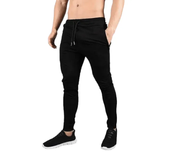 Men (Cotton) Sweatpants (slim-fit) - Black