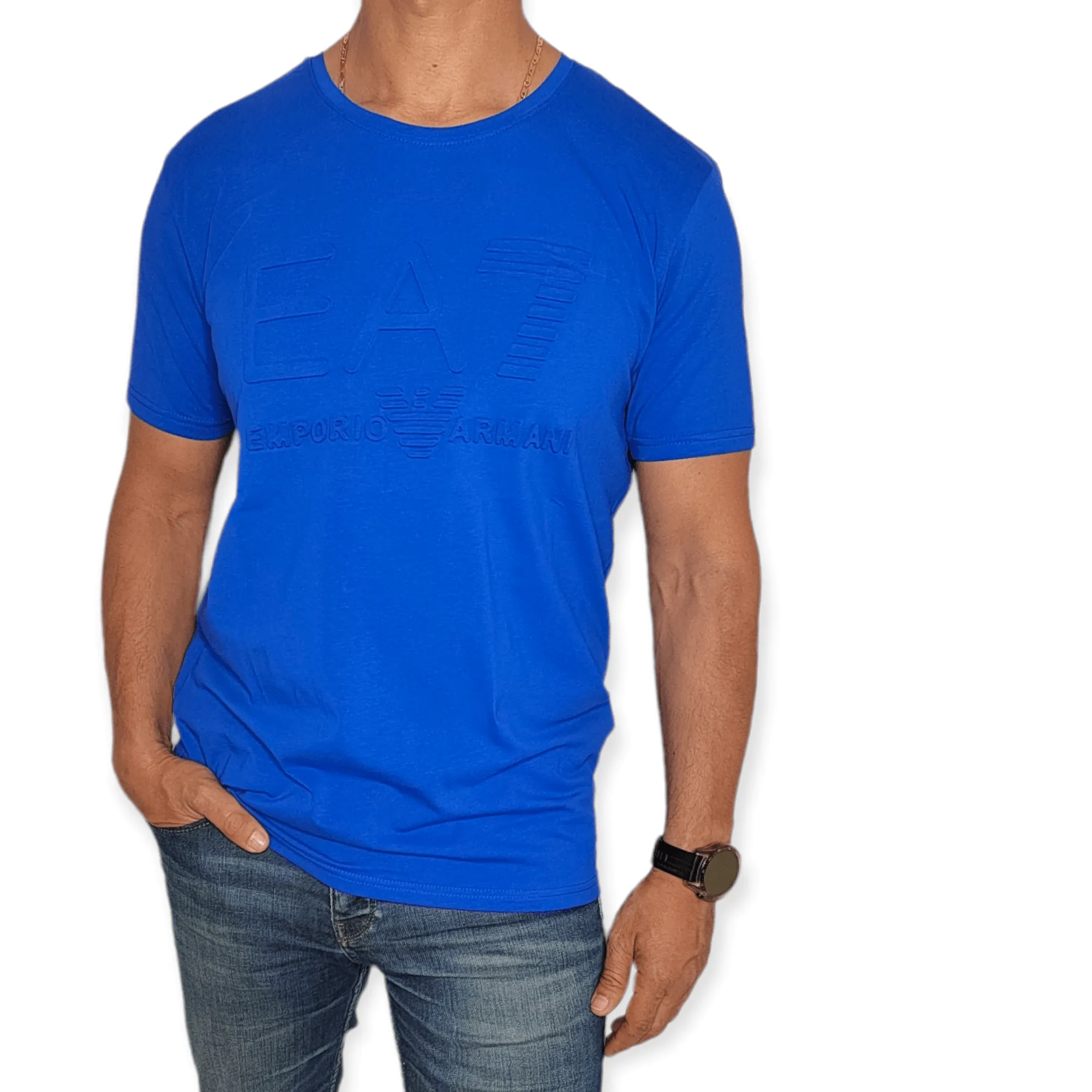 Men Round Tshirt (EA7) (Slim-Fit) - Blue