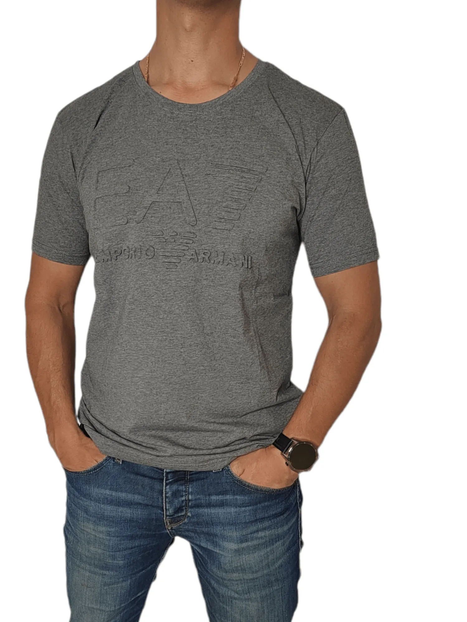 Men Round Tshirt (EA7) (Slim-Fit) - Grey