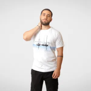 Men T-shirt - LCW- White (Boat See you later)