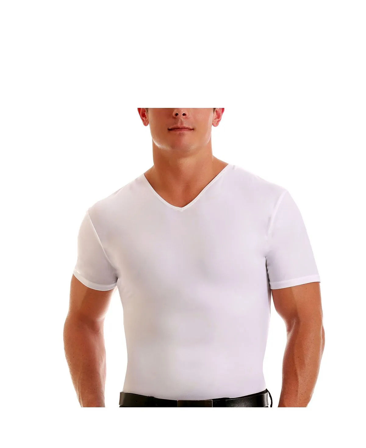 Men's Insta Slim Short Sleeve V-Neck Compression T-Shirt Instaslim