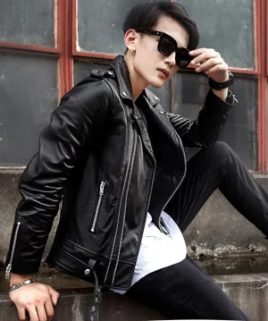 Men’s Multi Zipper Biker Genuine Leather Jackets