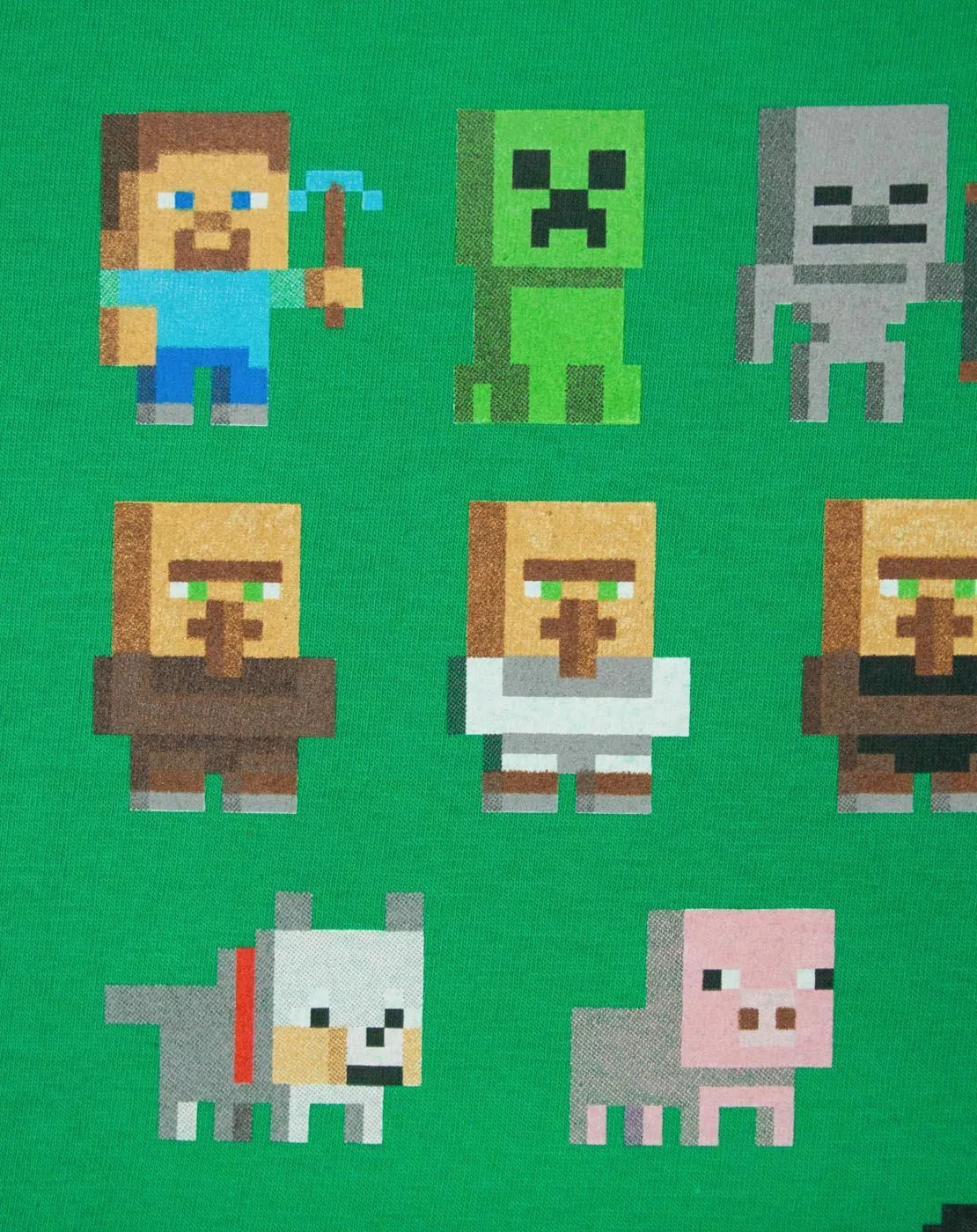 Minecraft Sprites Boys Green Short Sleeved T-Shirt