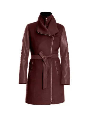 Miranda Nutmeg Wool/Leather Coat