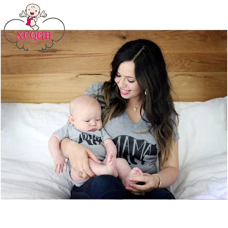 Mother And Daughter Clothes Family Look Mom And Daughter Matching Clothes Baby Mama Bear T-shirt Outfit Family Matching Clothes