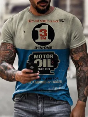 Motor Oil Printed T-Shirt