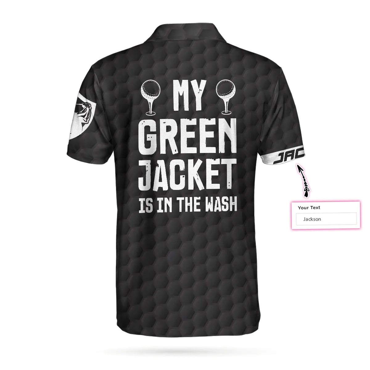 My Green Jacket Is In The Wash Custom Polo Shirt, Personalized Black Golf American Flag Golf Shirt For Men Coolspod