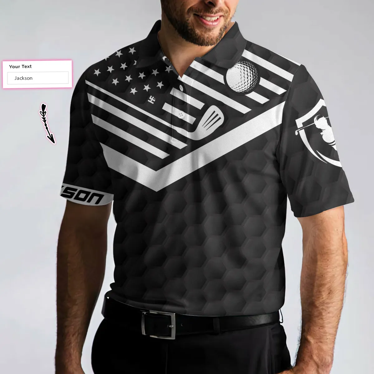 My Green Jacket Is In The Wash Custom Polo Shirt, Personalized Black Golf American Flag Golf Shirt For Men Coolspod