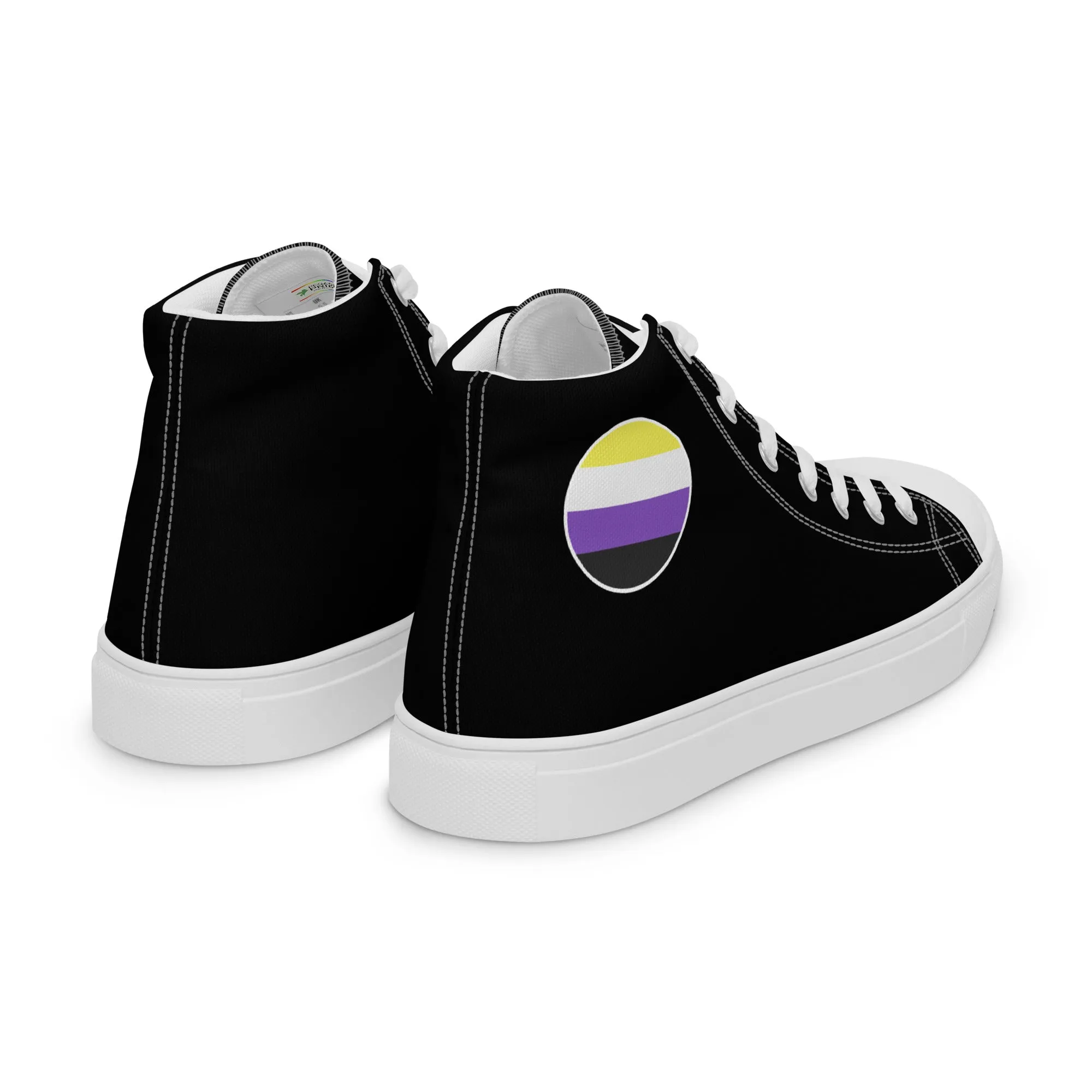 Nonbinary Enby Women’s High Top Canvas Athletic Shoes