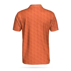 Orange Golf Ball Pattern Short Sleeve Polo Shirt For Golf, All Over Print Golf Shirt For Men Coolspod