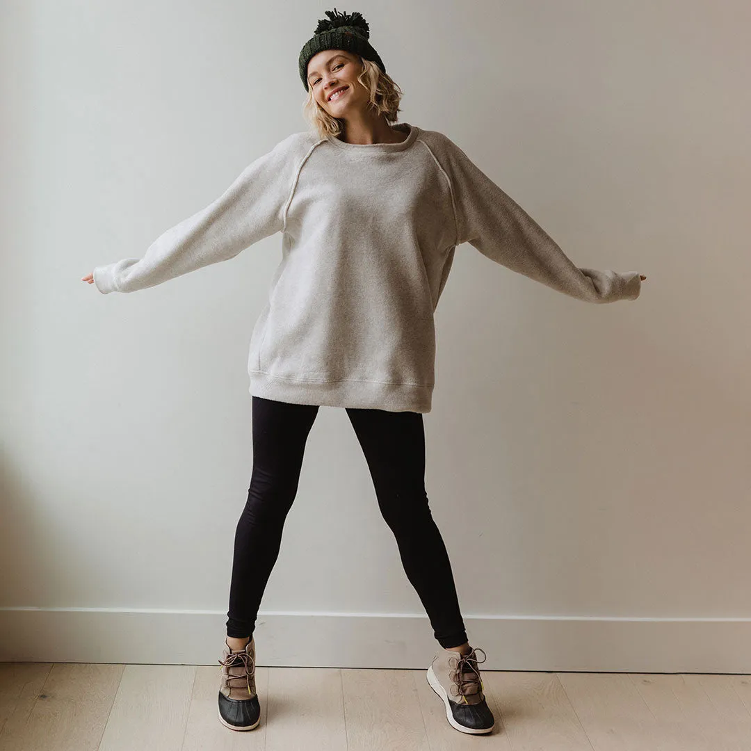 Oversized Pullover, Fleece Birch