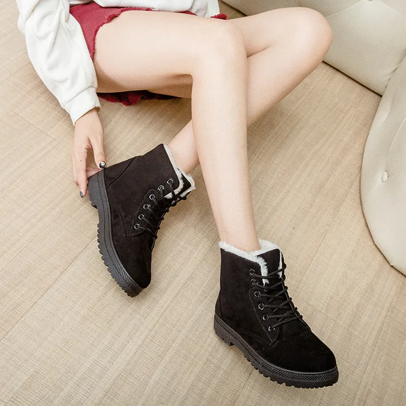 Owlkay Warm Flat Heeled Cotton Shoes