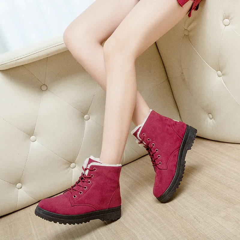 Owlkay Warm Flat Heeled Cotton Shoes