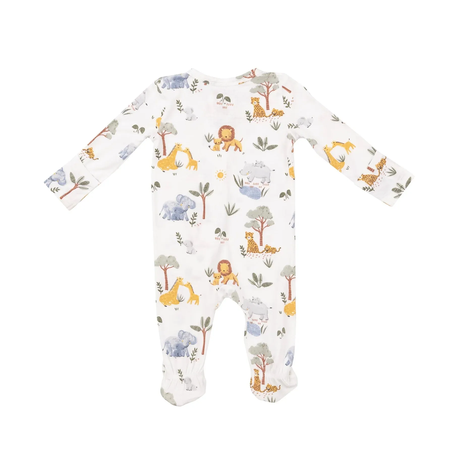 Painted Safari Animals 2 Way Zipper Footie