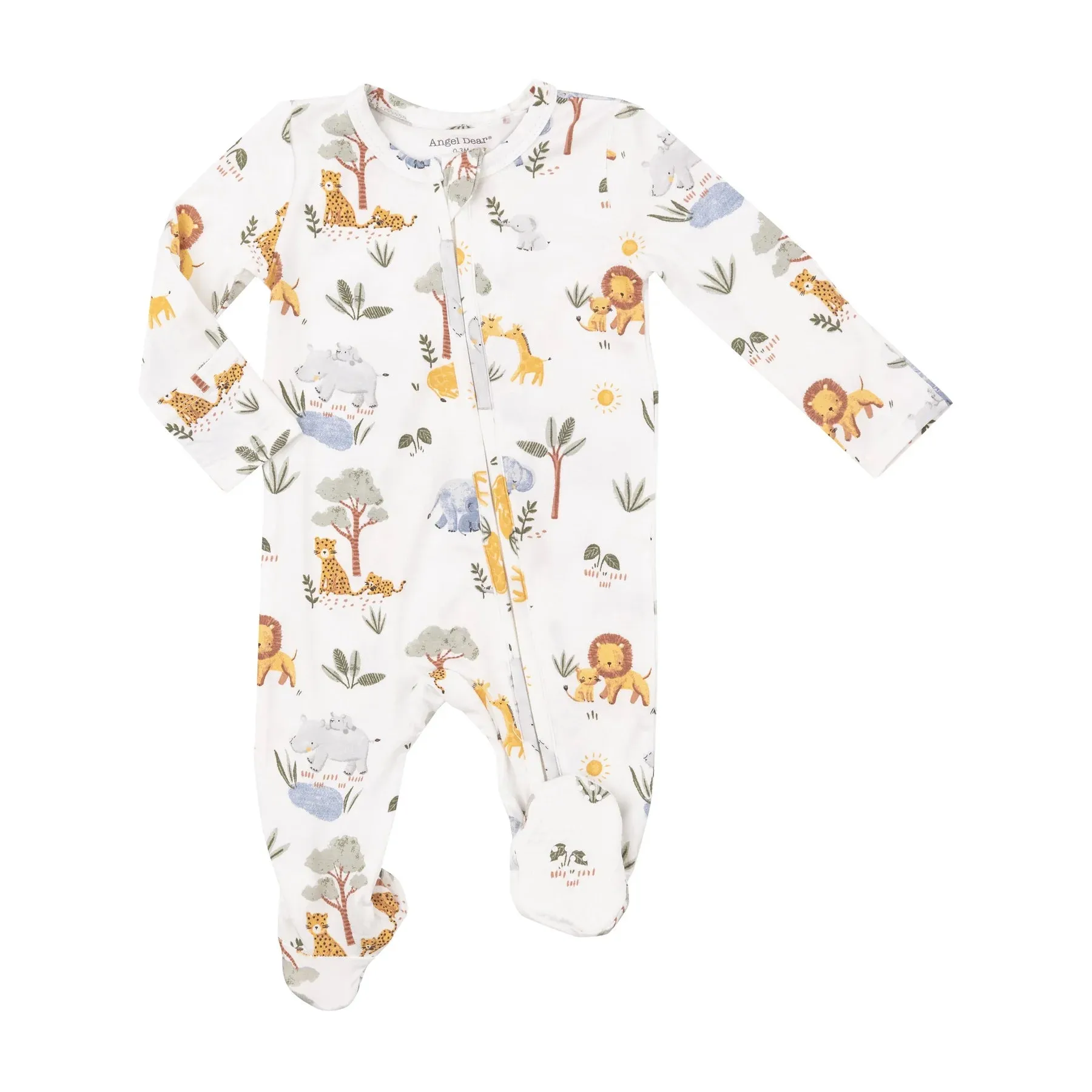 Painted Safari Animals 2 Way Zipper Footie