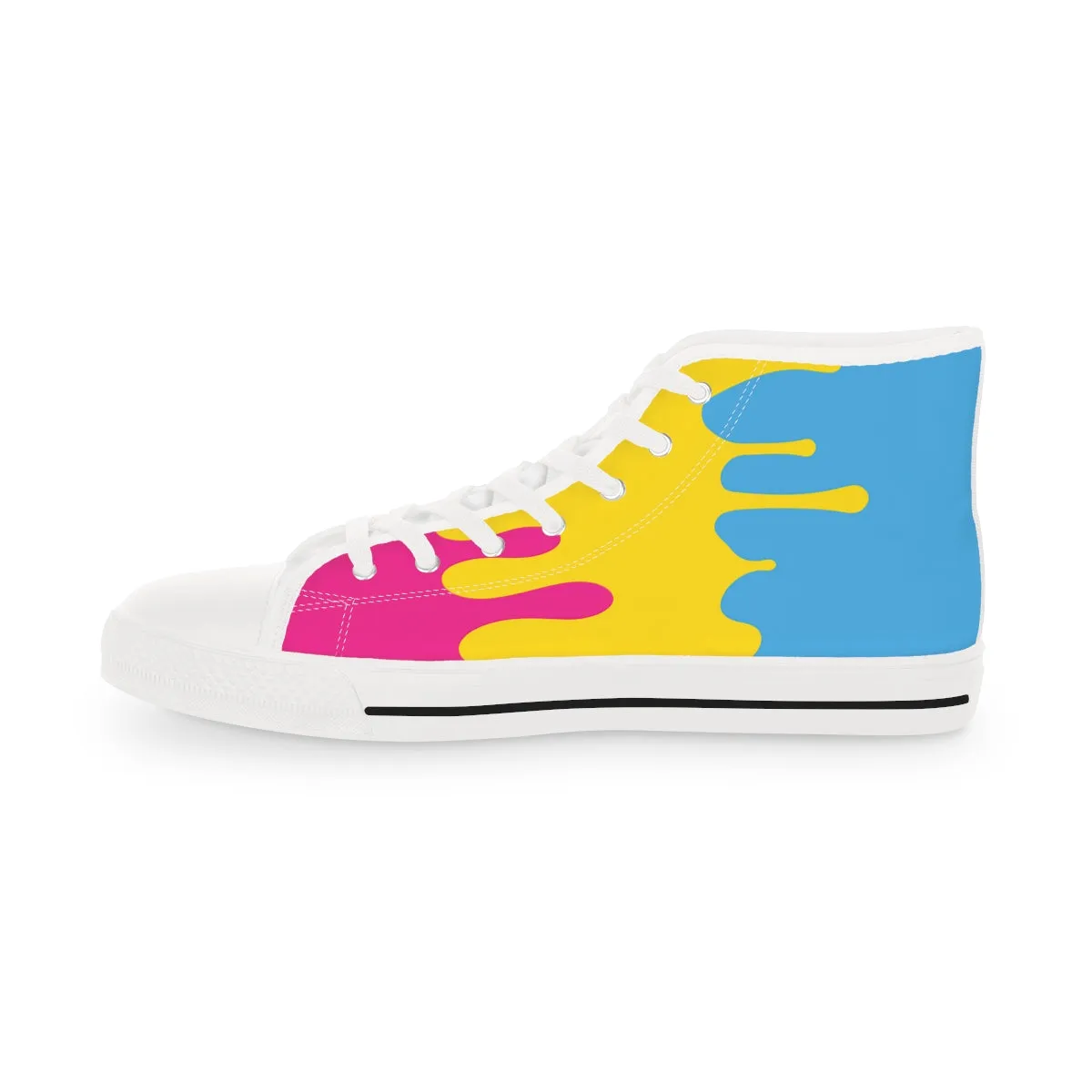 Pansexual Drip Rainbow Flag LGBTQ High Top Sneakers Unisex Size