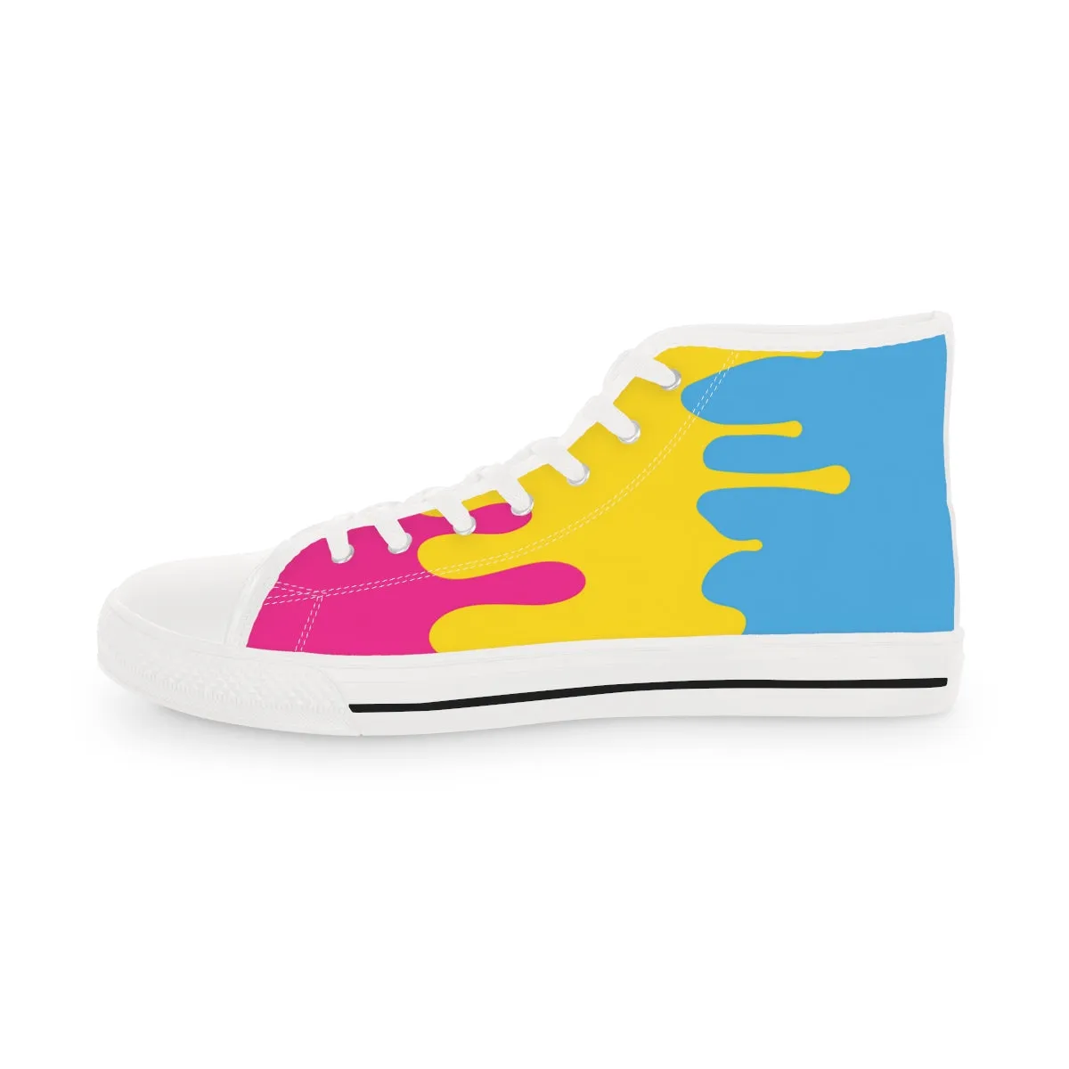 Pansexual Drip Rainbow Flag LGBTQ High Top Sneakers Unisex Size