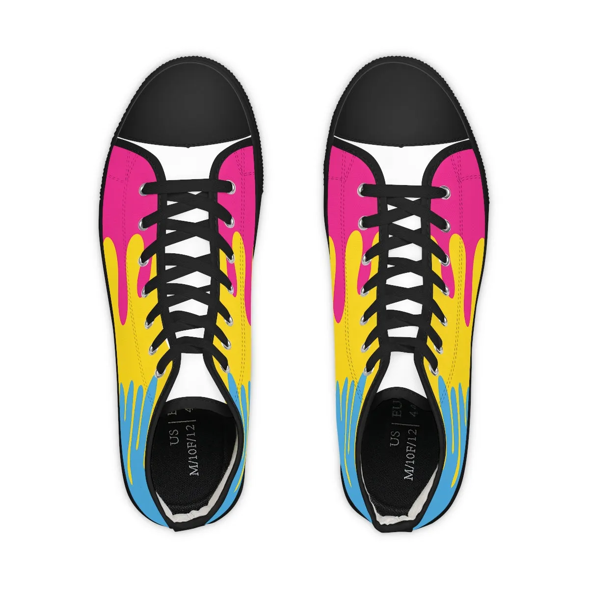 Pansexual Drip Rainbow Flag LGBTQ High Top Sneakers Unisex Size