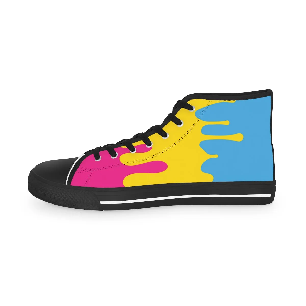 Pansexual Drip Rainbow Flag LGBTQ High Top Sneakers Unisex Size