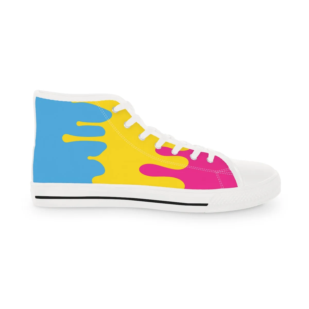 Pansexual Drip Rainbow Flag LGBTQ High Top Sneakers Unisex Size