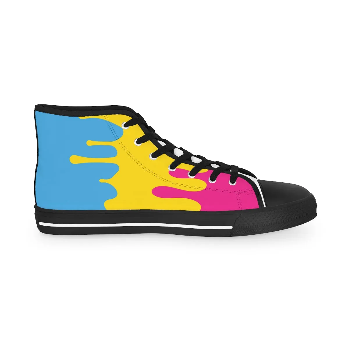 Pansexual Drip Rainbow Flag LGBTQ High Top Sneakers Unisex Size