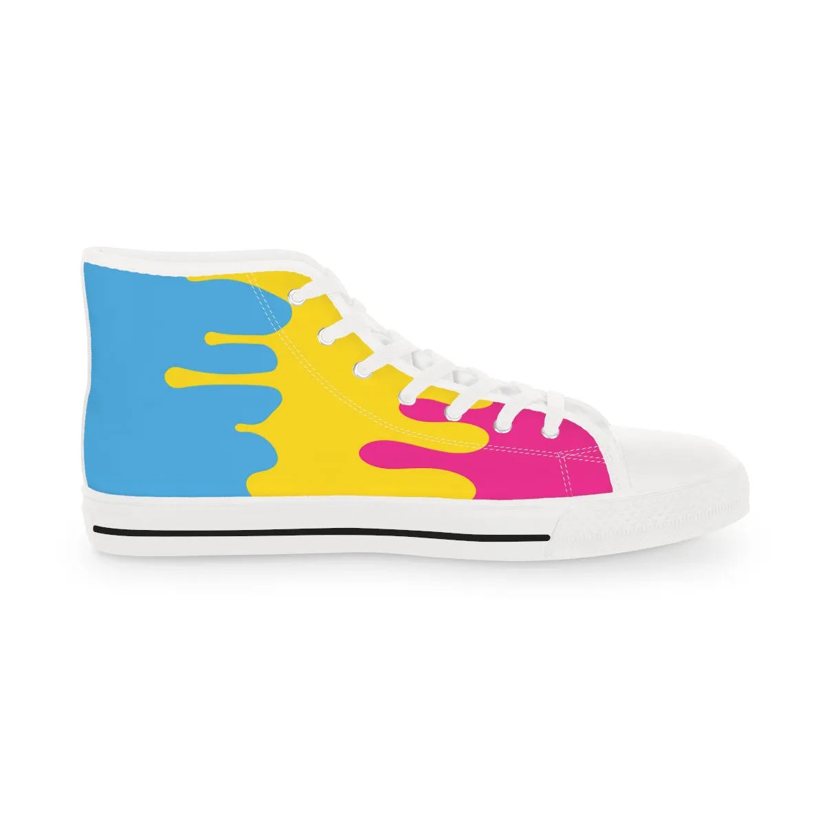 Pansexual Drip Rainbow Flag LGBTQ High Top Sneakers Unisex Size