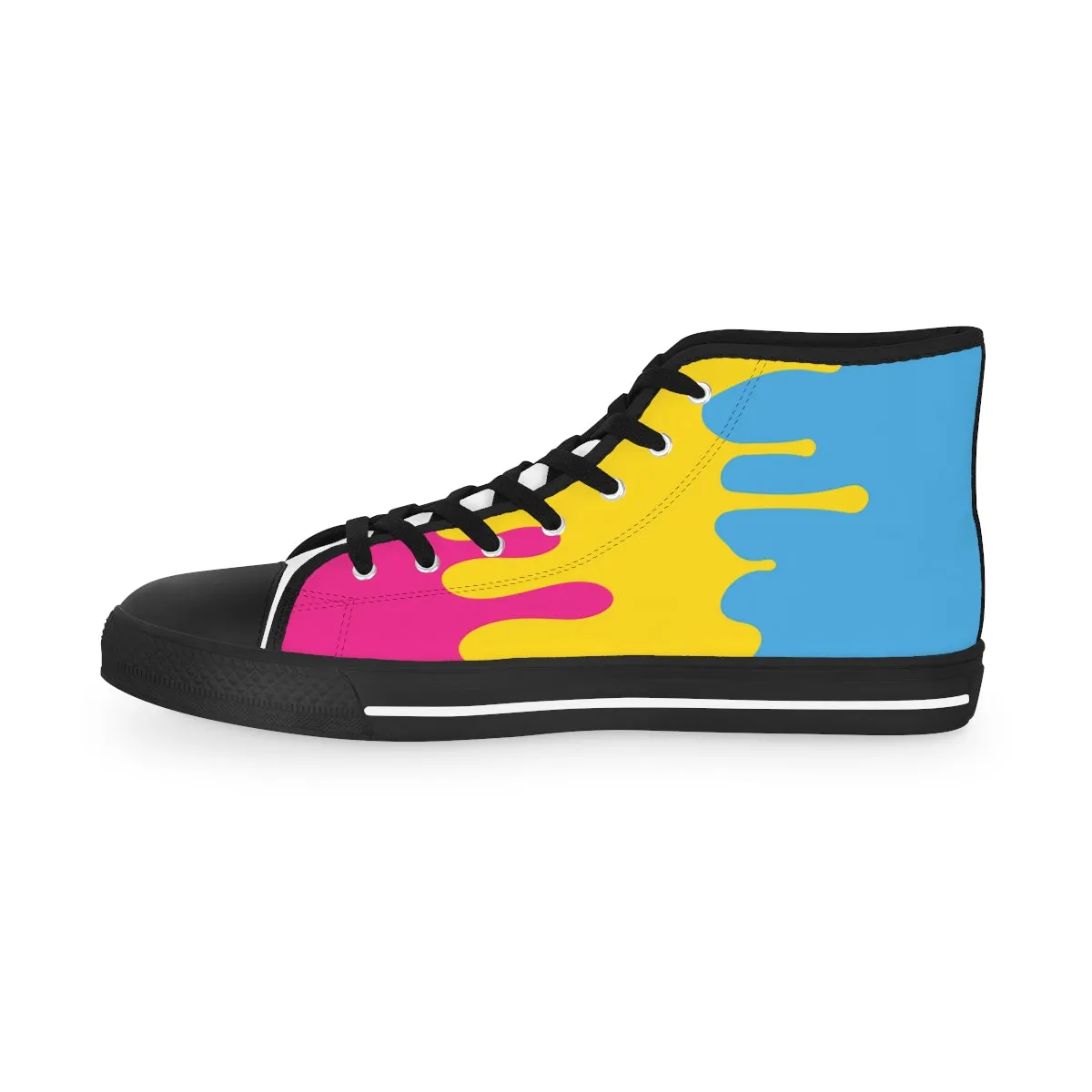 Pansexual Drip Rainbow Flag LGBTQ High Top Sneakers Unisex Size