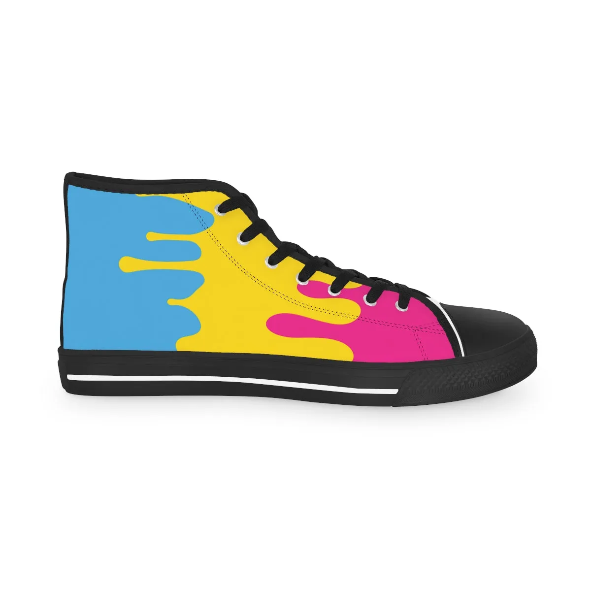 Pansexual Drip Rainbow Flag LGBTQ High Top Sneakers Unisex Size