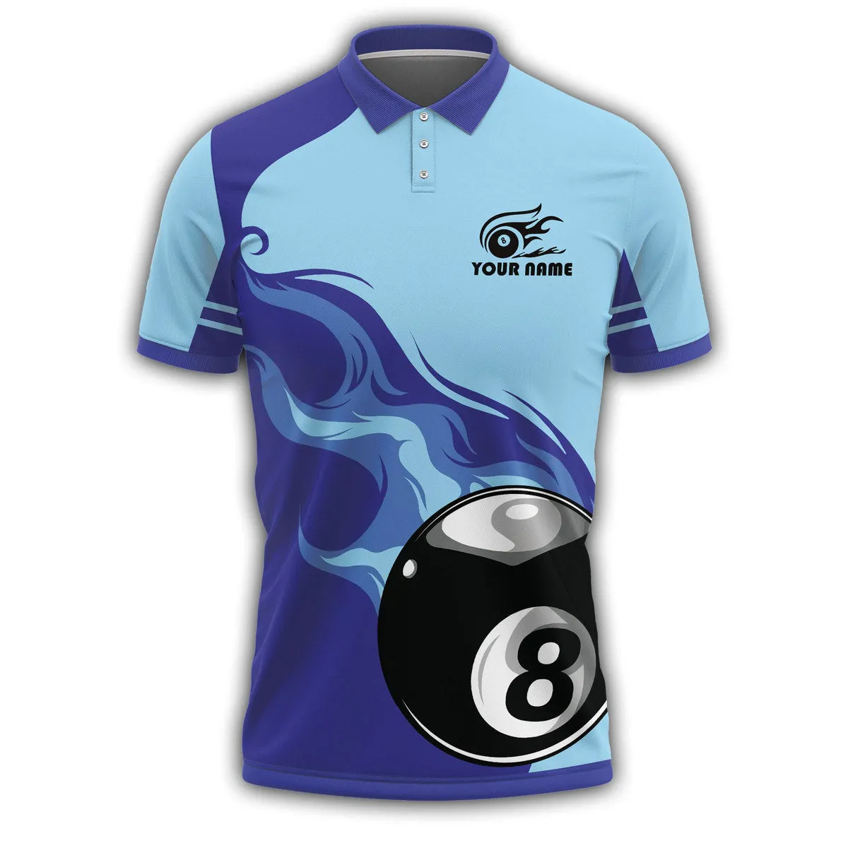 Personalized Name Billiard All Over Printed Unisex Polo Shirt, Unique Billiards Shirt for Men