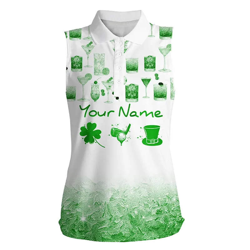 Plan For The Day St Patrick Day Watercolor Green Golf Polo Shirts Funny Golf Shirts For Women