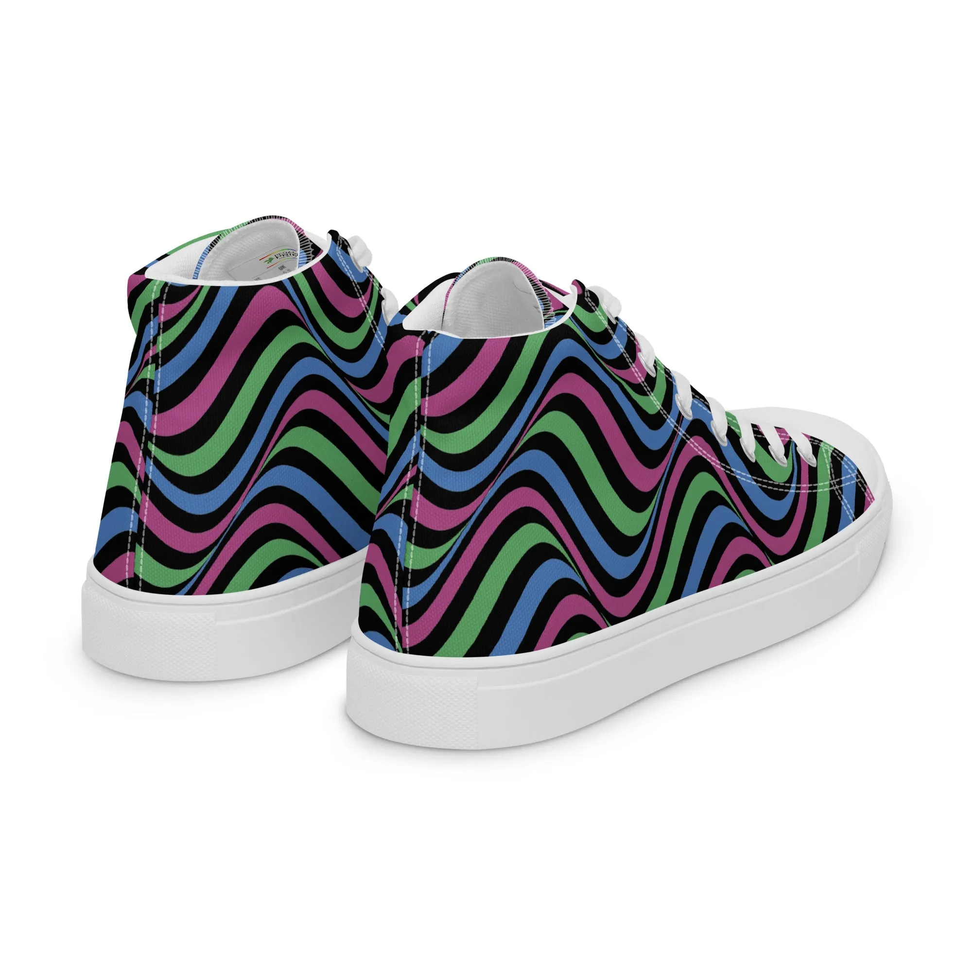 Polysexual Poly Pride Wavey Men’s High Top Canvas Athletic Shoes