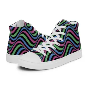 Polysexual Poly Pride Wavey Men’s High Top Canvas Athletic Shoes