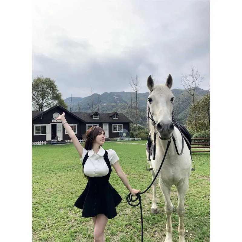 Preppy Style Solid Dress