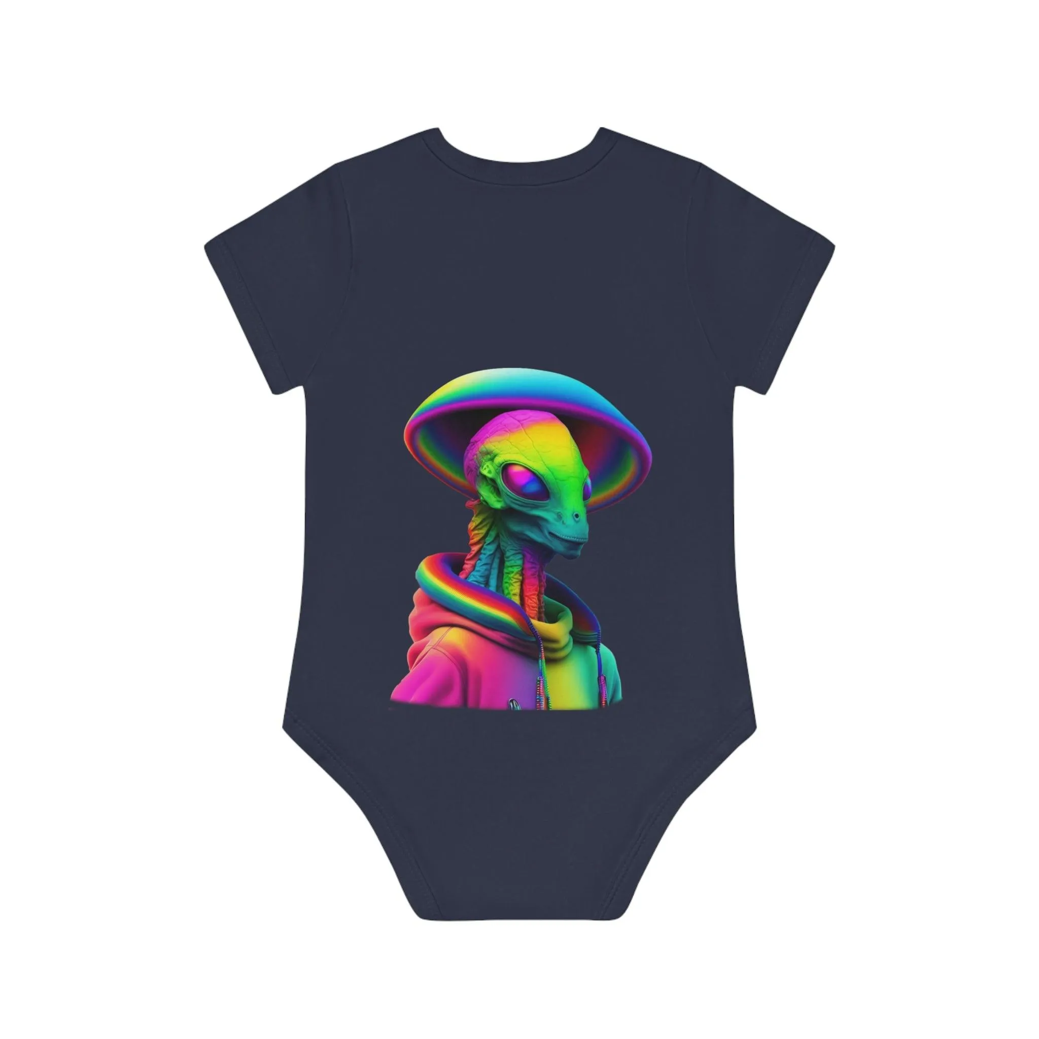 ,,PROUD ALIEN" Baby Organic Short Sleeve Bodysuit