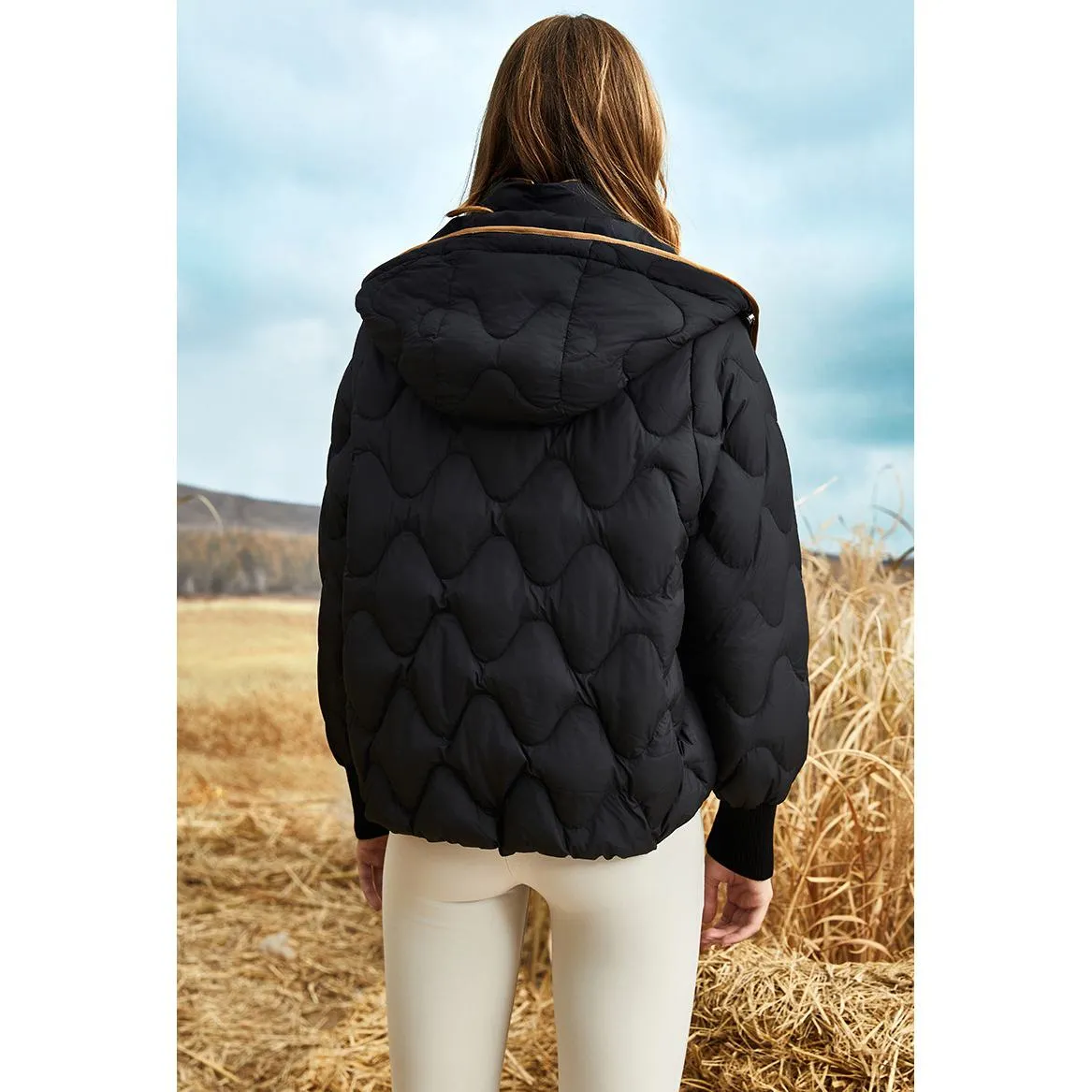 Quilted Thickened Zip-Up Down Jacket