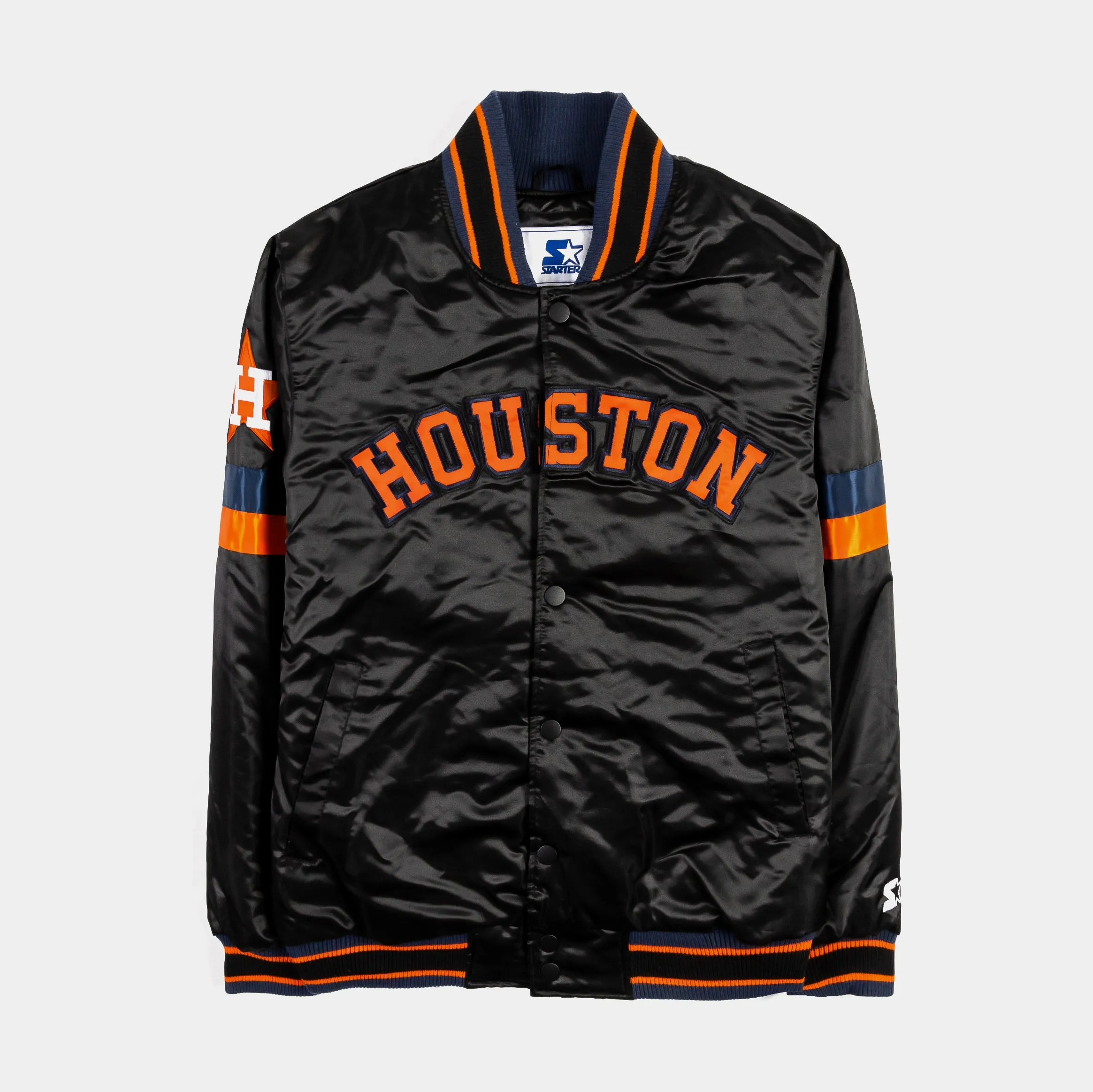 Shoe Palace Exclusive Houston Astros Home Game Varsity Mens Jacket (Black/Orange)