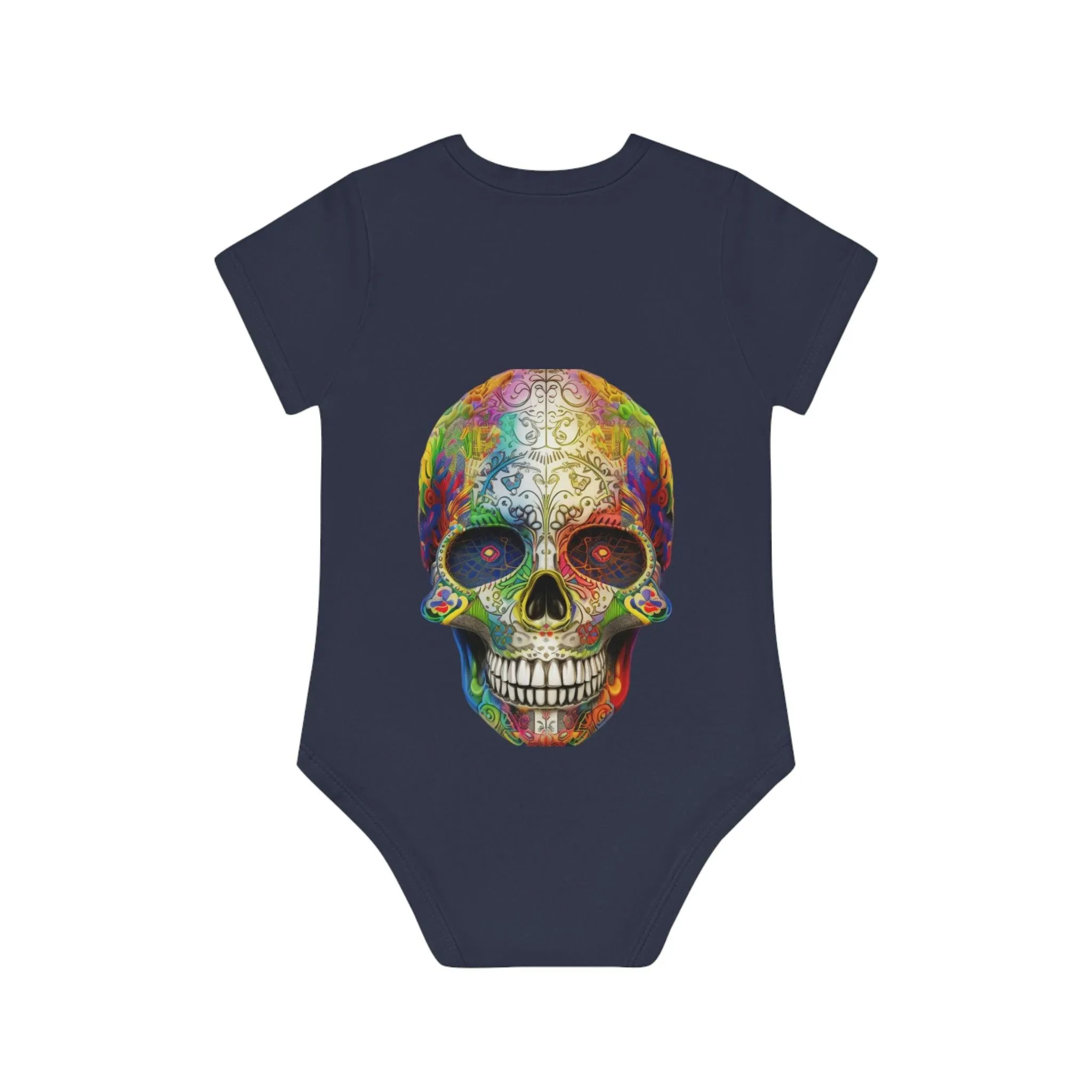 ,,SKULL HEAD" Baby Organic Short Sleeve Bodysuit