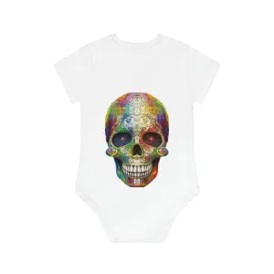 ,,SKULL HEAD" Baby Organic Short Sleeve Bodysuit