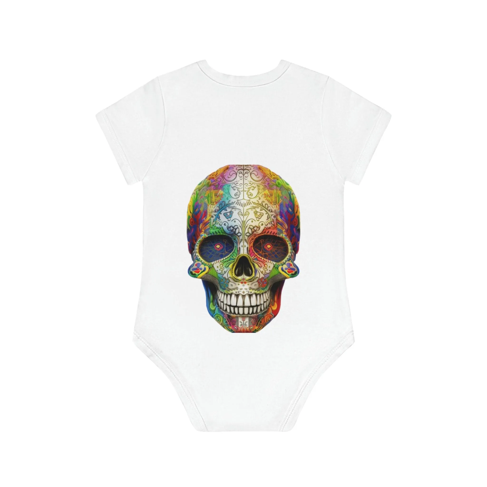 ,,SKULL HEAD" Baby Organic Short Sleeve Bodysuit