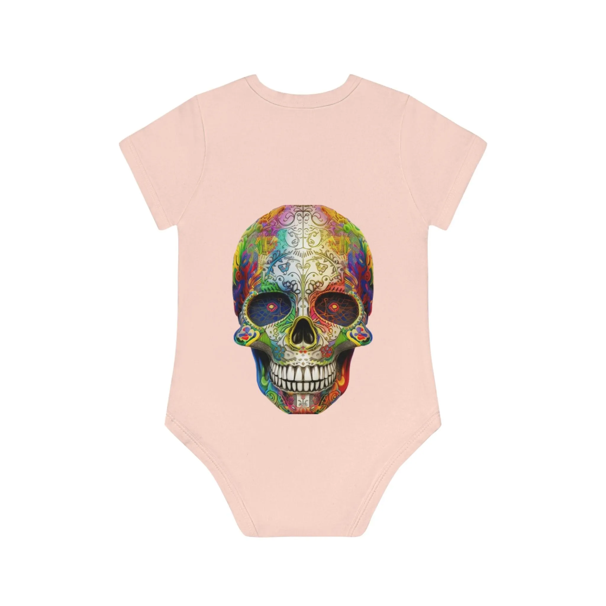 ,,SKULL HEAD" Baby Organic Short Sleeve Bodysuit