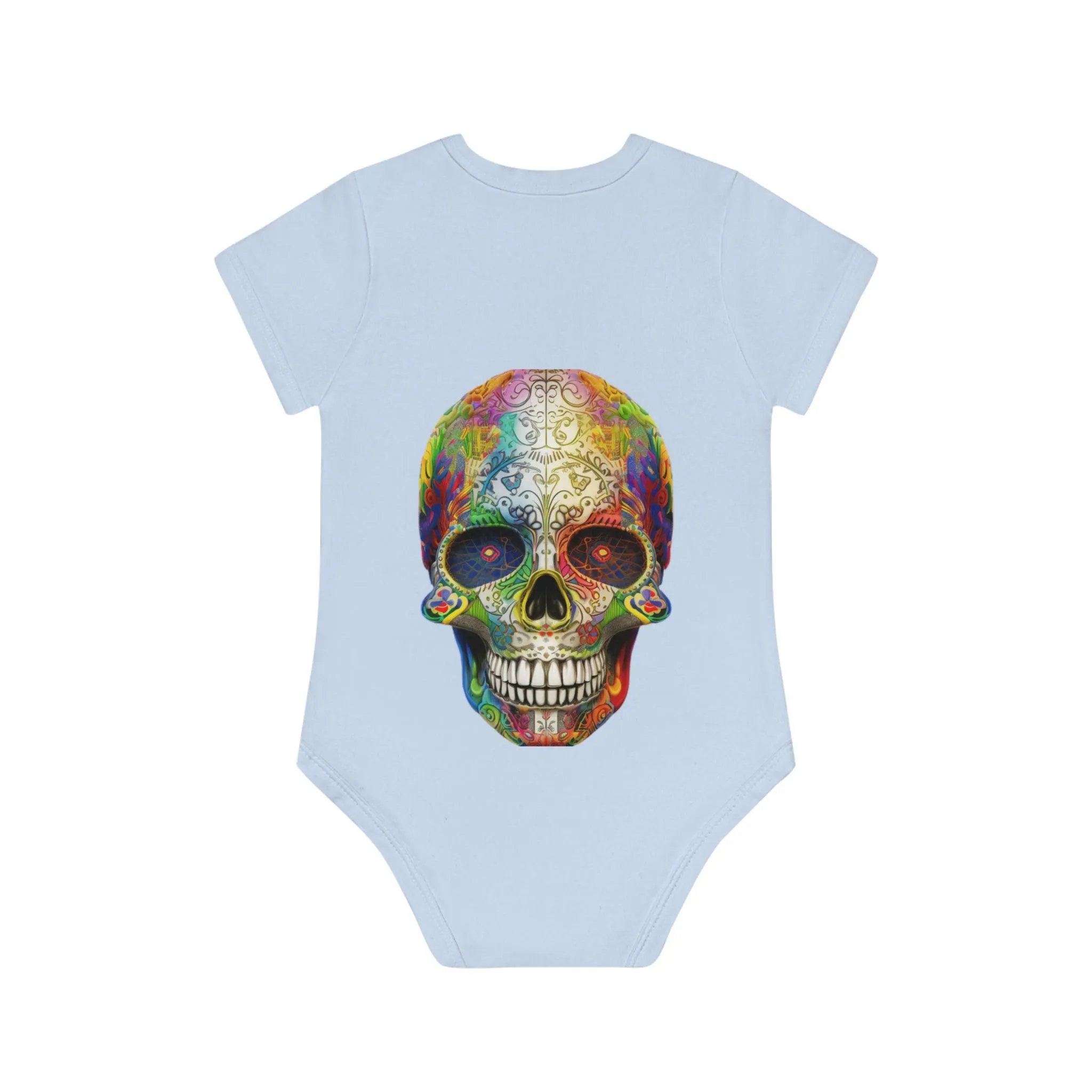 ,,SKULL HEAD" Baby Organic Short Sleeve Bodysuit