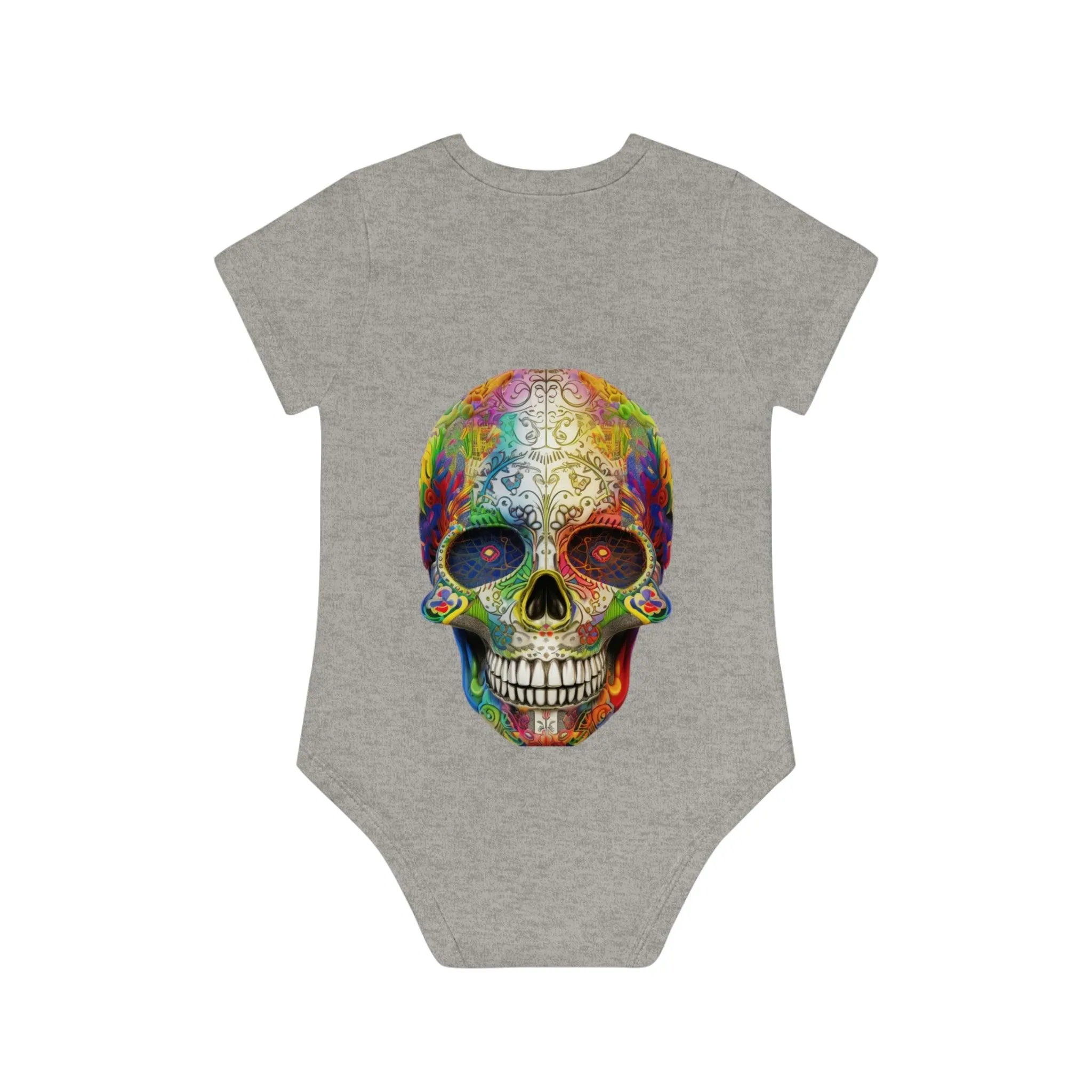 ,,SKULL HEAD" Baby Organic Short Sleeve Bodysuit