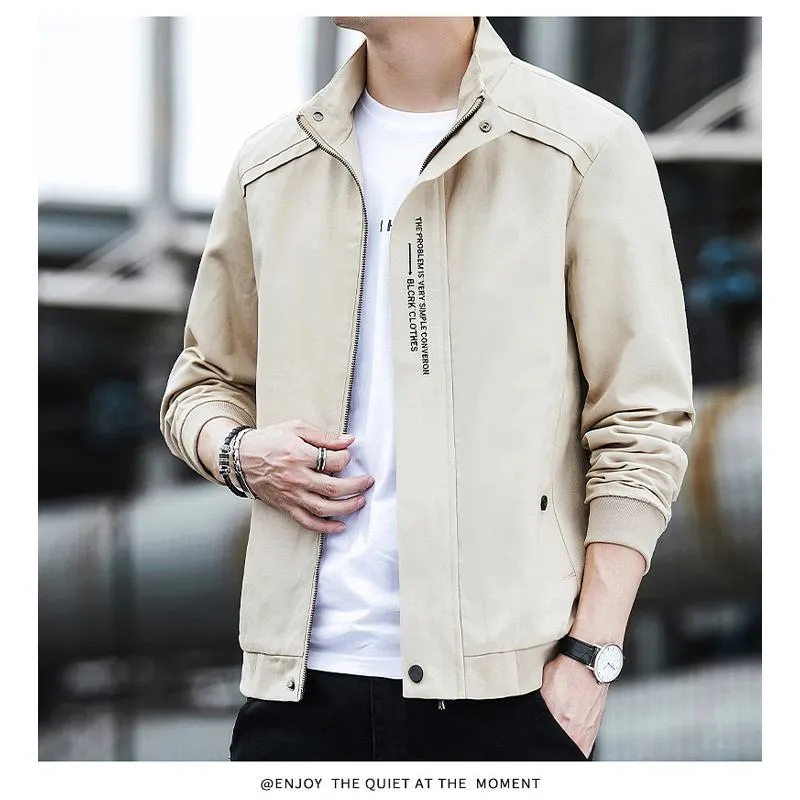 Slash Pocket Trendy Casual Solid Color Lapel Collar Jacket