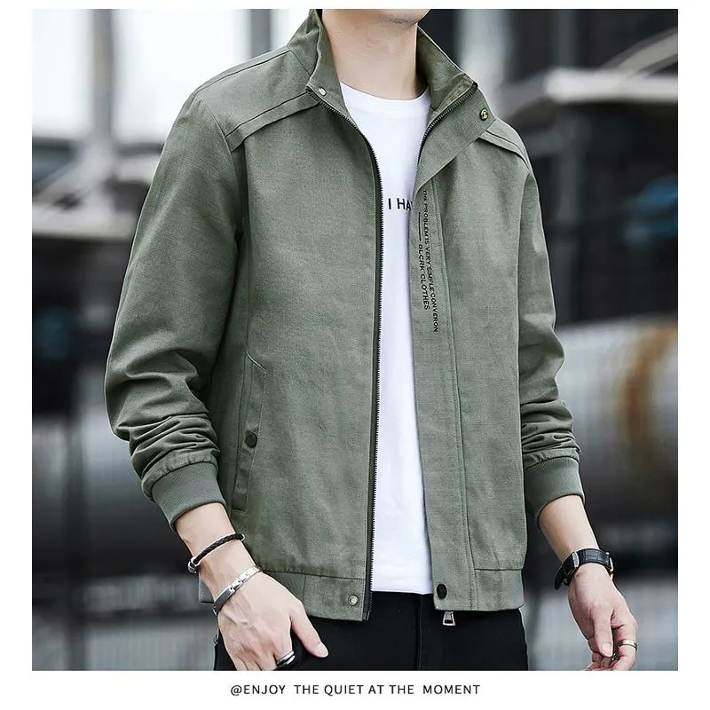 Slash Pocket Trendy Casual Solid Color Lapel Collar Jacket