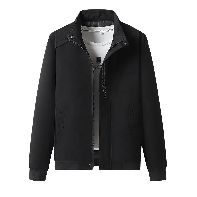 Slash Pocket Trendy Casual Solid Color Lapel Collar Jacket