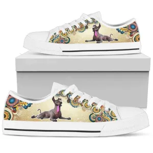 Stylish Mexican Hairless Women Low Top Shoes, Low Top Sneaker, Low Top Canvas Shoes