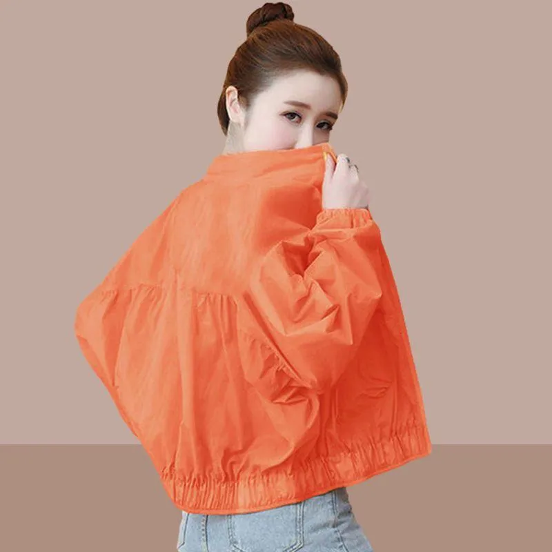 UV-Protective Cropped Thin Breathable Windbreaker