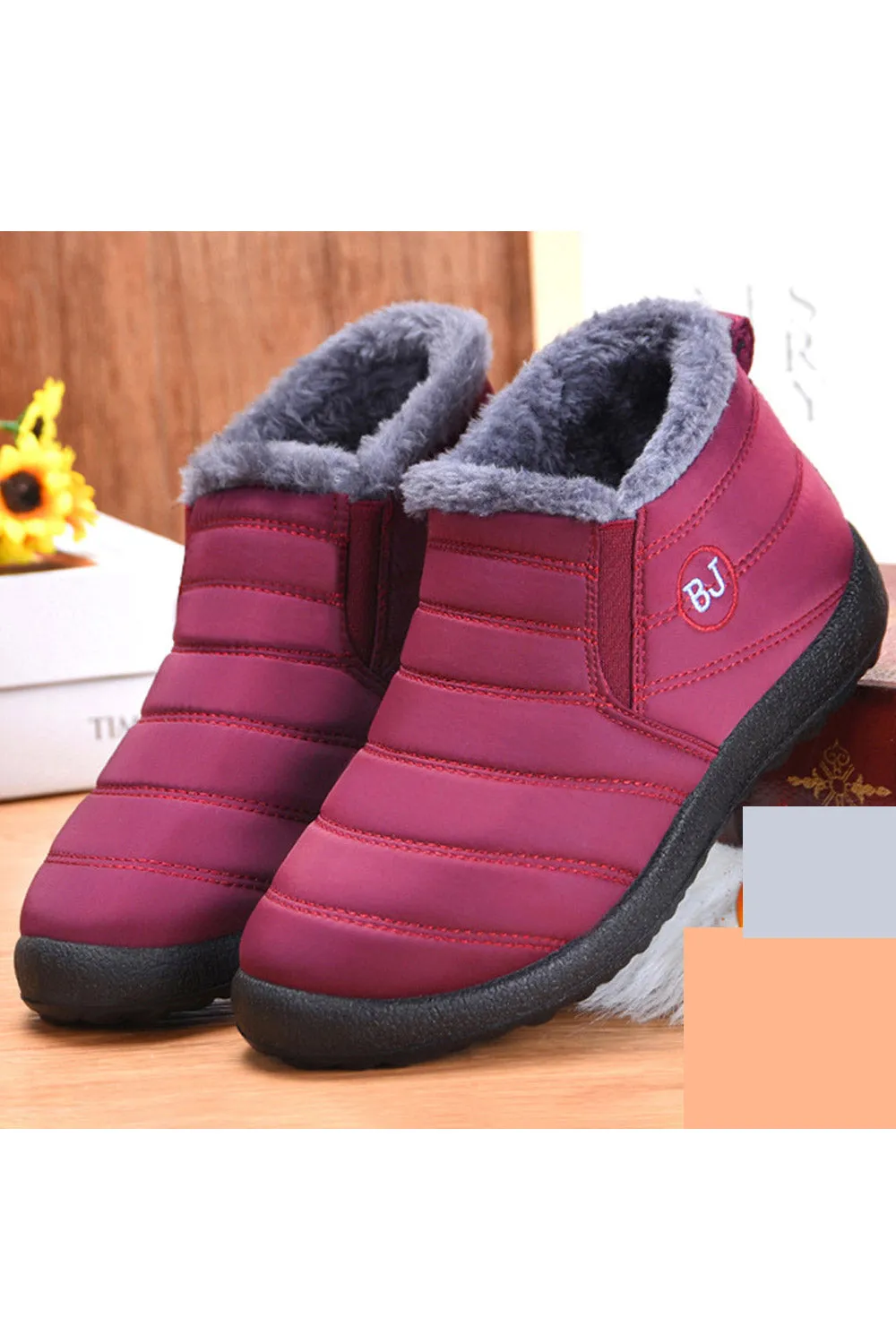 Women High Top Rubber Soled High Top Casual Cotton Warm Solid Pattern Amazing Boots - WSC50710